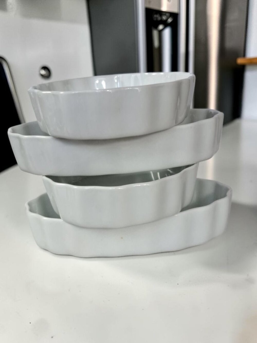BIA Cordon Bleu Oval Au Gratin Quiche Casserole Dishes Fluted Crème Brulee ~4~